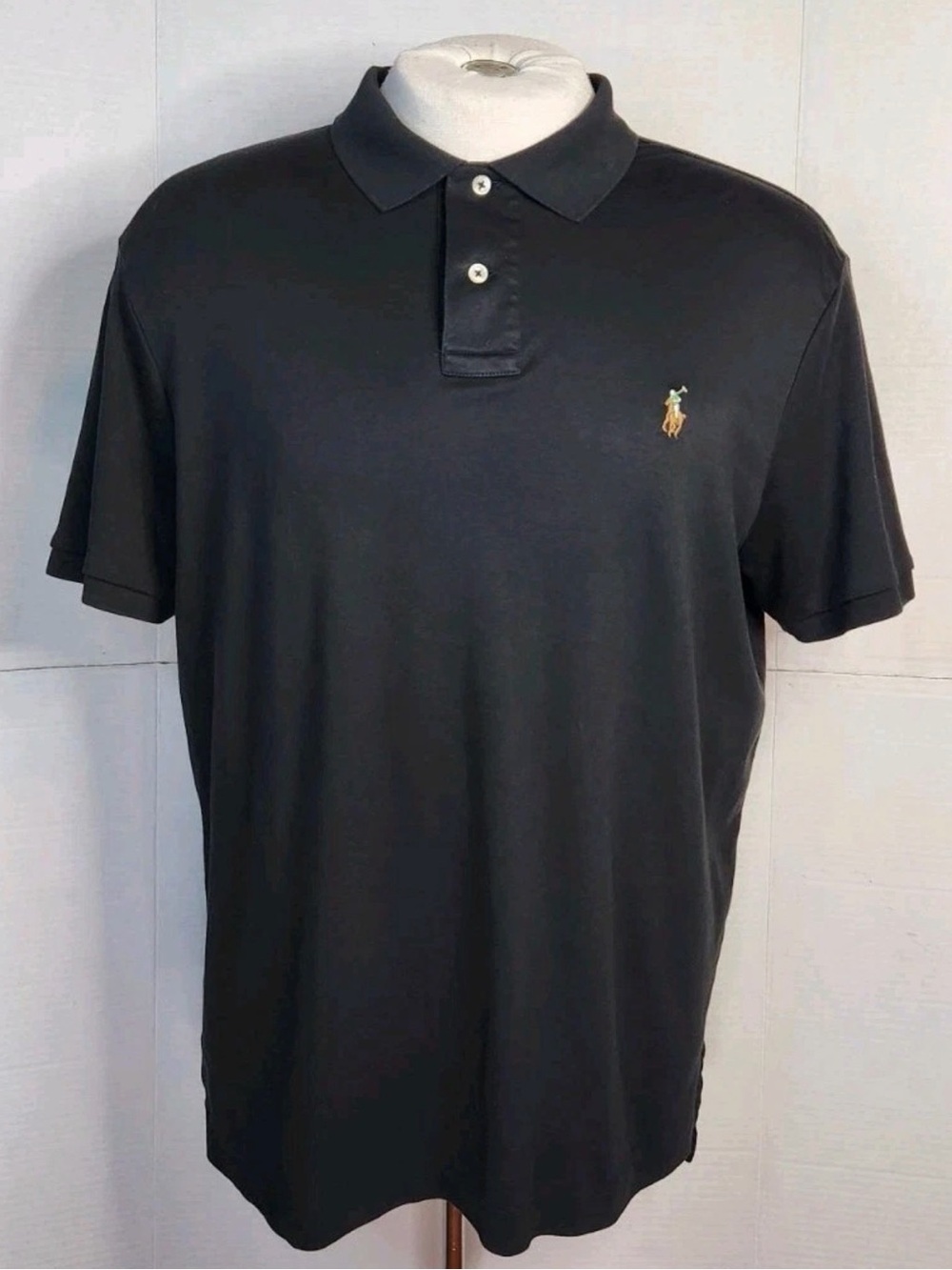 Polo Ralph Lauren Flesh Pony Pima Soft Touch Polo Shirt Men’s Black Classic XXL